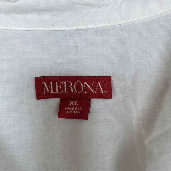 Merona White LS Button-down Shirt Size Large - Picture 2 of 9